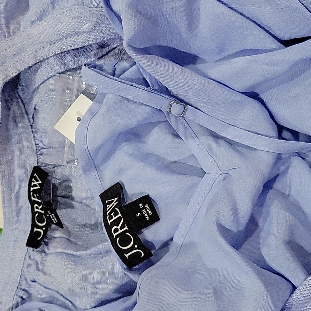 J Crew Cabana dress in linen CI918 Size S Vacation Resort Blue NWT - Picture 10 of 10